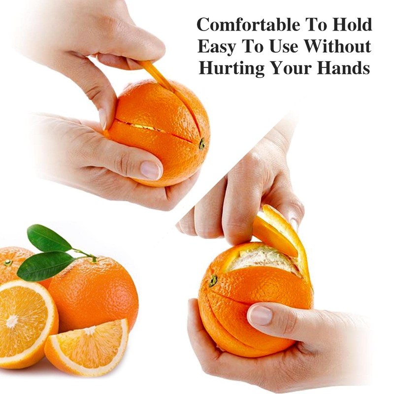 AWAVM 1PC Plastic Orange Peeler, Long-Handle Orange Peeler Tool Orange