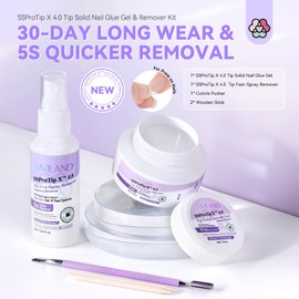 SAVILAND Solid Body Gel Nail Glue & Remover Set: All in 1 Nail Press Item Tool Box with VE Strong Binding Solid Body Nail Glue Gel for Nails SSProTip Solid Body Nail Gel Remover Set