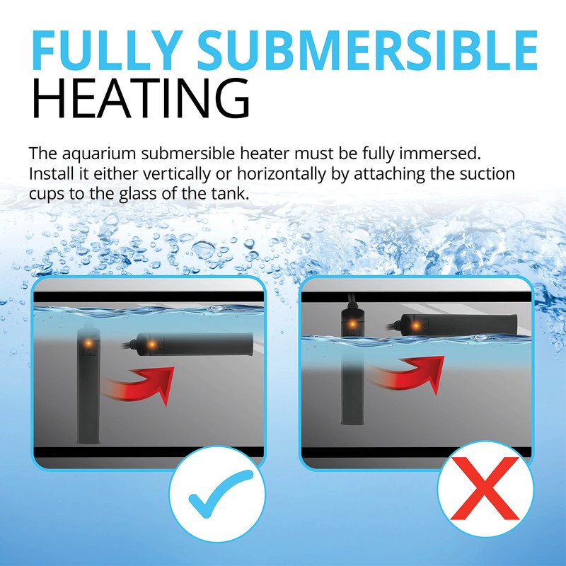 Fluval P50 Submersible Aquarium Heater – 50W, Preset 76-78°F for