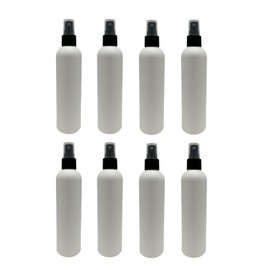 Natural Farms 8 oz White Cosmo Plastic Spray Bottles -8 Pack Empty Spray Bottle Refillable - BPA Free - Essential Oils - Aromatherapy | Fine Mist Sprayers with Dust Caps - Made in the USA
