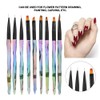 9pcs Gradient Handle Portable Nail Art Brush DIY Flower Pattern