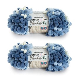 Bernat Alize Blanket Denim Blues Yarn - 2 Pack of 180g/6.4oz - Polyester - 7 Jumbo - 18 Yards - Knitting/Crochet