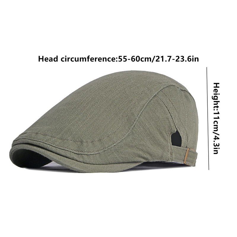 DIYDECAL Cotton Newsboy Flat Caps for Men, Womens Cabbie Driving