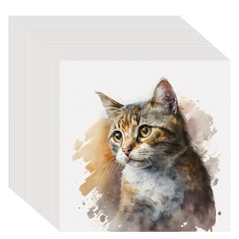 50PCS 4x4 Watercolor Paper Bulk, 140lb/300g Cold Press Thick Water Color Paper Pad for Kid Child Adult, White Art Paper for Drawing Painting Markers Gouache, Textured Cotton Paper Sheets