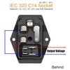 4PCS AC250V 10A Rocker Switch, 3 Pins Inlet Power Socket