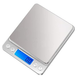 TS CORP Electronic Scale, Compatible with 3,000 g, 0.1 g Units, Measuring Instrument, Cooking Scale, Tare Function, Kitchen Scale, Digital Scale, Precision, Small, Lightweight, Multi-Purpose, Silver