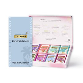 Twinings Superblends Congratulations Collection Gift Box | 40 Tea Bags | 8 Premium Green & Herbal Infusions |Gift Ideas for Women & Men