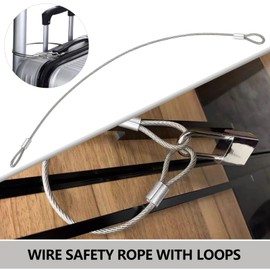 OTOTEC 2PCS Stainless Steel Wire Cable with Double Looped Ends Length 50cm Diameter 4mm Breaking Strength 1684N Normal Load 168kg Outdoor Travel Safety Rope for Hanging and Fixing for Luggage Lock