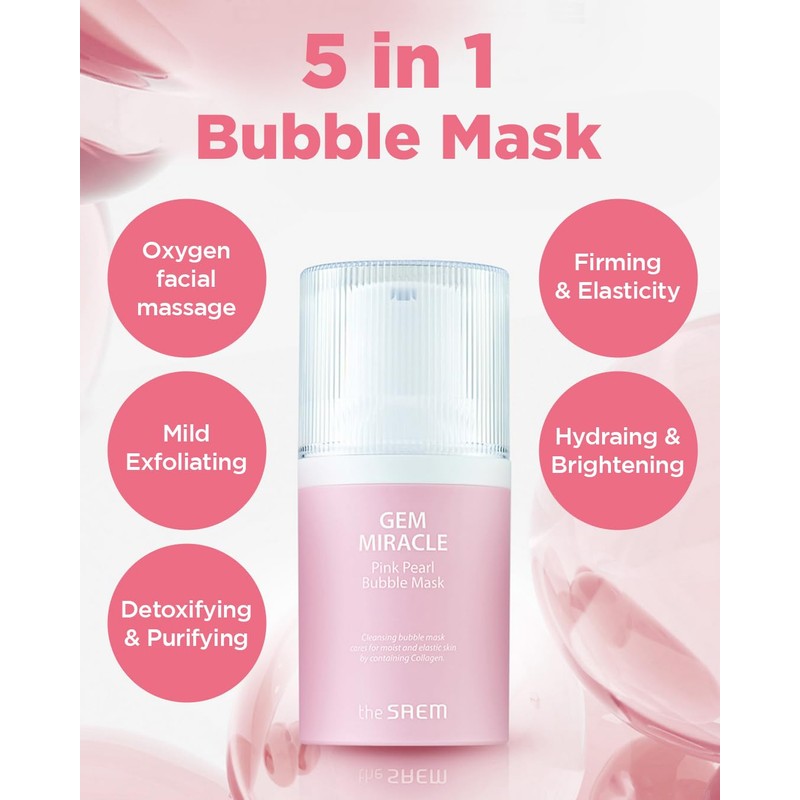 The Cem Gem Miracle Pink Pearl Bubble Mask (50g)