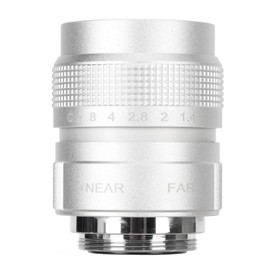 25mm F1.4 CCTV Lens, Manual Adjustment, Advanced Optics, Largest Field of View, Robust and Durable, for Bars, Shops, Parking Lots, Homes and Warehouses (Silver)