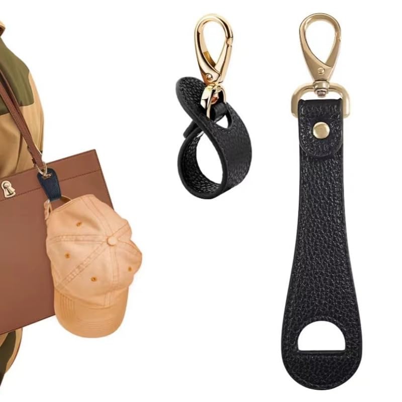LAKYMIE 3Pcs Hat Clip PU Leather Hat Clips for Travel