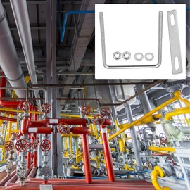 CNBTR 2PCS M8 304 Stainless Steel Square U-Bolt with Metal Plate,Screw and Gasket