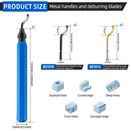 CEOTIS Hand deburring tool set, 11 replacement blades, universal deburring tool for 3D printing, epoxy resin, pipe, PVC, steel and aluminium