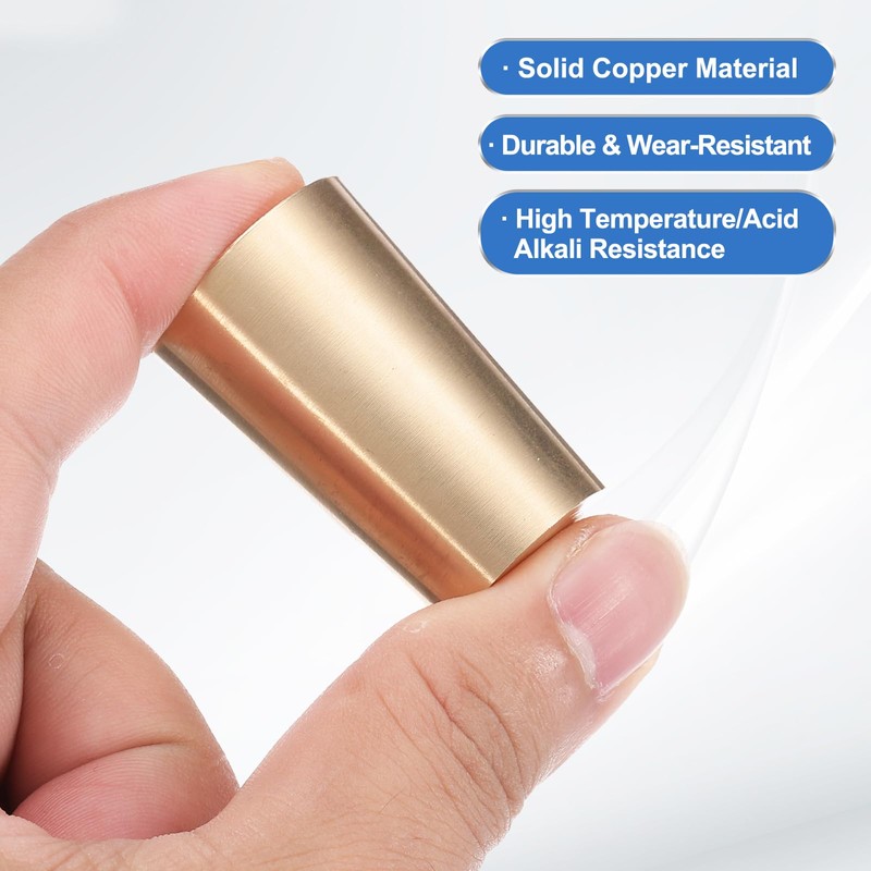 PATIKIL Solid Brass Stopper, 1" Brass Tube Stoppers Tapered Shaped