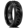 King Will INTERTWINE 8mm Spinner Ring Black Stainless Steel Fidget