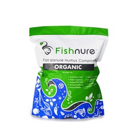 Fishnure 8 Pound Odorless Organic Humus Compost Fish Manure Fertilizer - OMRI Listed - with Living microbes for Potted Plants, Indoor Plants, Herb Gardens , Vegetable Gardens, Flower and Fruits