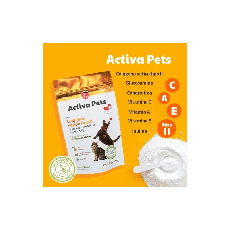 Suplemento Alimenticio Para Perros/gatos Con Colágeno 70g