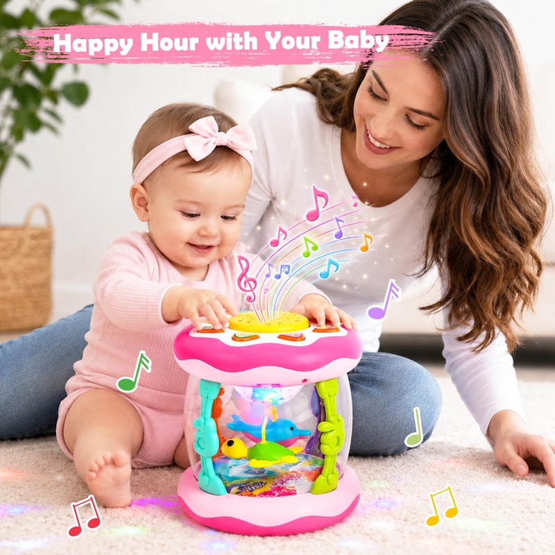 Baby Girl Toys 0-6 Months: Ocean Rotating Projector Musical Light