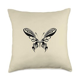 Butterfly Decor Cream Color Background Throw Pillow For Bed Throw Pillow