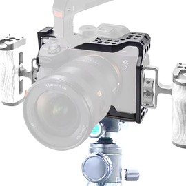 Camera Cage, High Performance Aluminum Hollow Rabbit Cage Camera Stabilizer Unit with Cold Shoe Bracket for Sony A7R3 M3 DSLR Mirrorless A7R2M2 Camera Expansion Frame (M4)