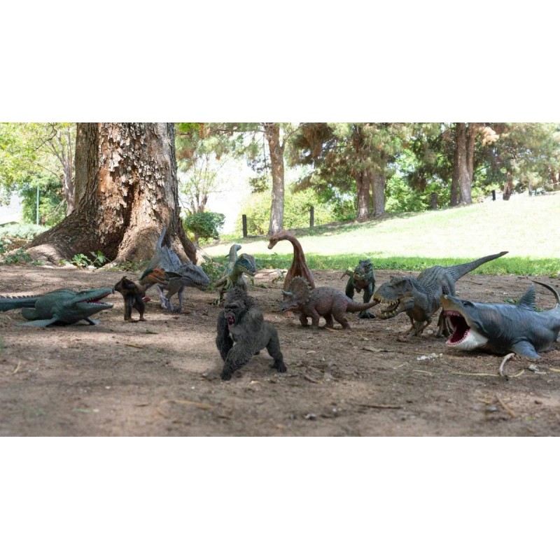 Figura De Dinosaurio Tiranosauro Rex Gris Jurassic 40 Cm