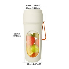 Portable Personal Electric USB Juicer，450ML Mini Blender Portable Blender For Shakes and Smoothies juice，12 Blades Great for Mixing，Compact、Convenient and Versatile