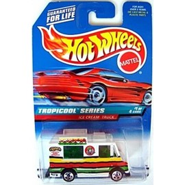Mattel Hot Wheels 1998 1:64 Scale Tropicool Series White Ice Cream Truck Die Cast Car 1/4