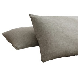 Set of 2 Pillow Cases, 100% Organic Cotton, Washed Cotton, 17.0 x 24.8 inches (43 x 63 cm), Pillow Case, Dust Mite Resistant, Antibacterial, Gray