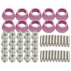 NYSh CUT60 Plasma Cutter Cutting Machine Torch Electrode Consumables Nozzle Tip Cup (20 Nozzles, 20 Tips, 10 Cups)