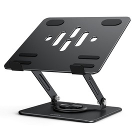 BESIGN LS11 Laptop Stand with 360° Rotating Base, Ergonomic Adjustable Notebook Holder, Riser Holder Computer Stand Compatible with Air, Pro, Dell, HP, Lenovo More 10-14" Laptops (Black)