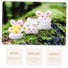 ABOOFAN 6Pcs Desktop Bunny Ornament Lovely Rabbit Figurines for Micro