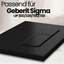 MYLAVABO Push Plate Toilet Actuator Plate Suitable for Geberit Sigma Frame Element for Geberit Cistern Sigma UP300, UP320, UP700, UP720 (Black Oval, Plastic)