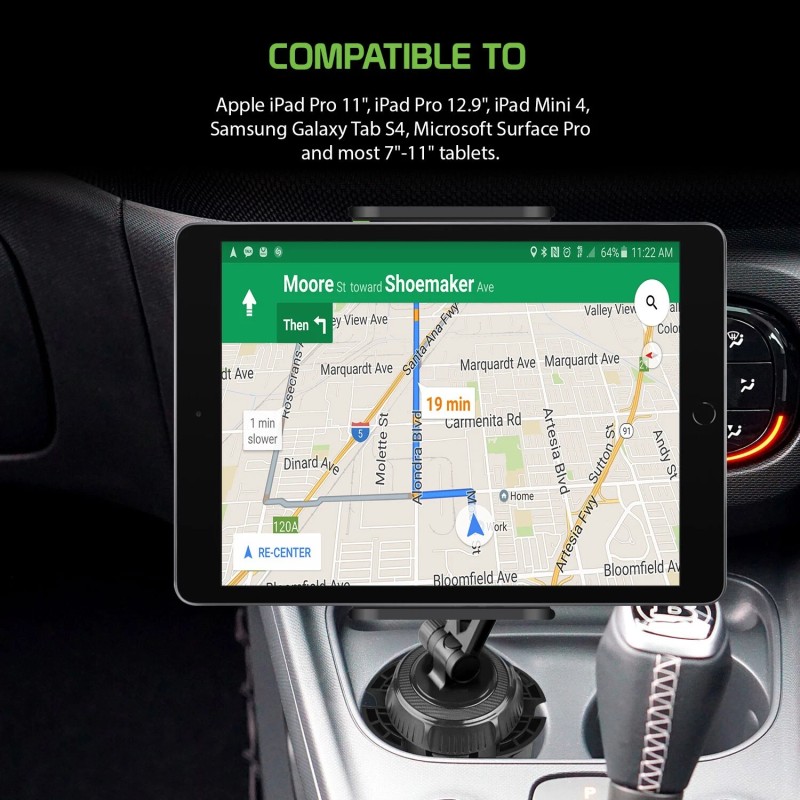 Car Cup Holder Phone Mount Compatible with iPhones, iPad, mini,