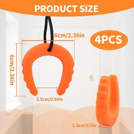 4Pcs Door Stops Wedge, Glow in The Dark Door Jam with Ropes for Law Enforcement Door Stopper, Door Pinch Guard from Closing for Police, Emergency Medical Services (Orange)