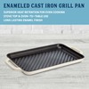 Country Living Enameled Cast Iron Grill Pan, Family Sized Rectangular
