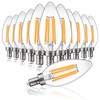 ALAMPEVER 12 Pack Chandelier Light Bulbs 100 Watt Equivalent, 800LM