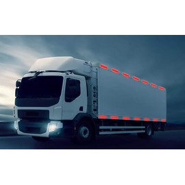 Thapncow Pack of 10 Truck Reflectors, Rectangular Reflectors, Screw-On Cat's Eye Reflector, Universal Plastic Red/White Trailer Cat Eye Reflector for Truck, Trailer, Truck, Caravan Car