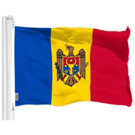 G128 Combo Pack: American USA Flag 3x5 Ft & Moldova Flag 3x5 Ft, Both Printed