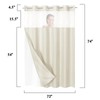 Gibelle No Hook Waffle Weave Shower Curtain with Snap-in Fabric