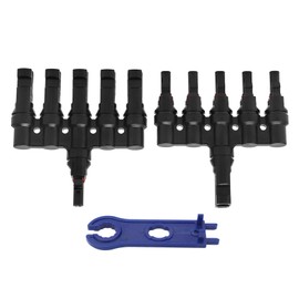 1 Pair Solar Panel Connector T Branch Cable Splitter Coupler Parallel with Wrench 1 to 5