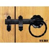 TERF® Heavy Duty Antique Black Twisted Ring Gate Latch Door