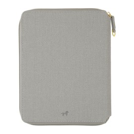 EDiT Diary Cover, One Page Per Day/Weekly Vertical, A5 Standard Size Round Zip Cover, Pedille, Tweed, Refill Sold Separately, Marks, Light Gray DA-ZDC32-LGY