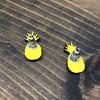 Cute Pineapple Stud Earrings | Tiny Fruit Handmade Post Earrings