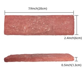 Jusmioke 40 Pcs Red Thin Brick Veneers, 2.4" x 7.9" Wall Brick, 3D Faux Brick for Kitchen Backsplash, Fireplace, Living Room, Interior and Exterior Wall Decoration (7 sq.ft) (40)
