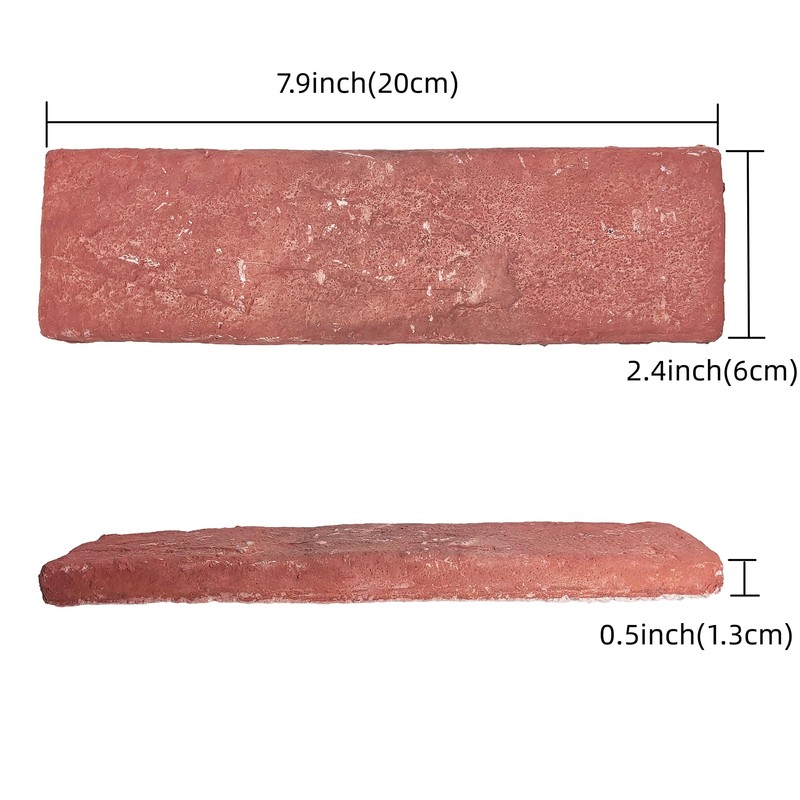 Jusmioke 40 Pcs Red Thin Brick Veneers, 2.4" x 7.9"
