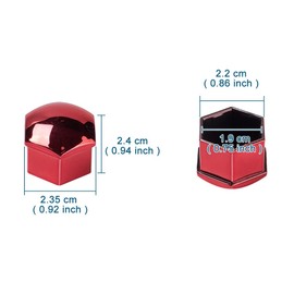 AuMoHall 19mm Car Wheel Hub Lugs Nuts Bolts Cover Protective Cap Dust Protective Tyre Valve Screw Cap Cover 20 Pack, Red