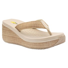 VOLATILE Women's Bahama Wedge Sandal,Bone,9 B US