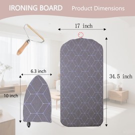 Hanging Steamer Board - Over The Door Steamer Pad & Stand for Steaming Clothes,Foldable Steam Board & Garment Steamer Rack,Multi-Functional Pad with 360° Rotatable Hook(With Ironing Gloves)