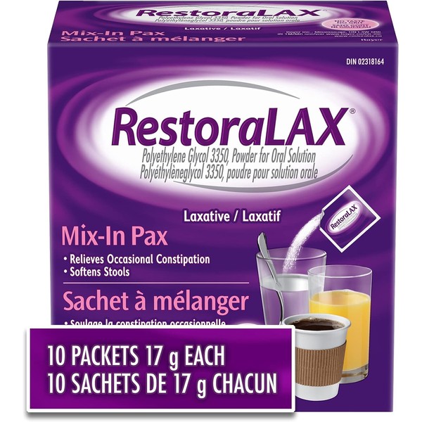 RestoraLAX Powder Laxative – Gentle Relief, No Taste, No Bloating,