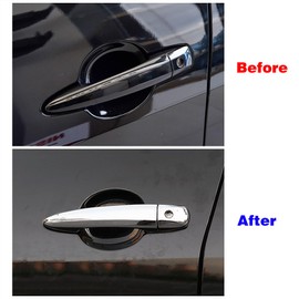 Dakitita Chrome Exterior Door Handle Cover Trim for Nissan Altima Sentra 2020-2024 X-Trail T33 Rogue 2021-2024 Qashqai Accessories Decor (No Smart Key Holes)